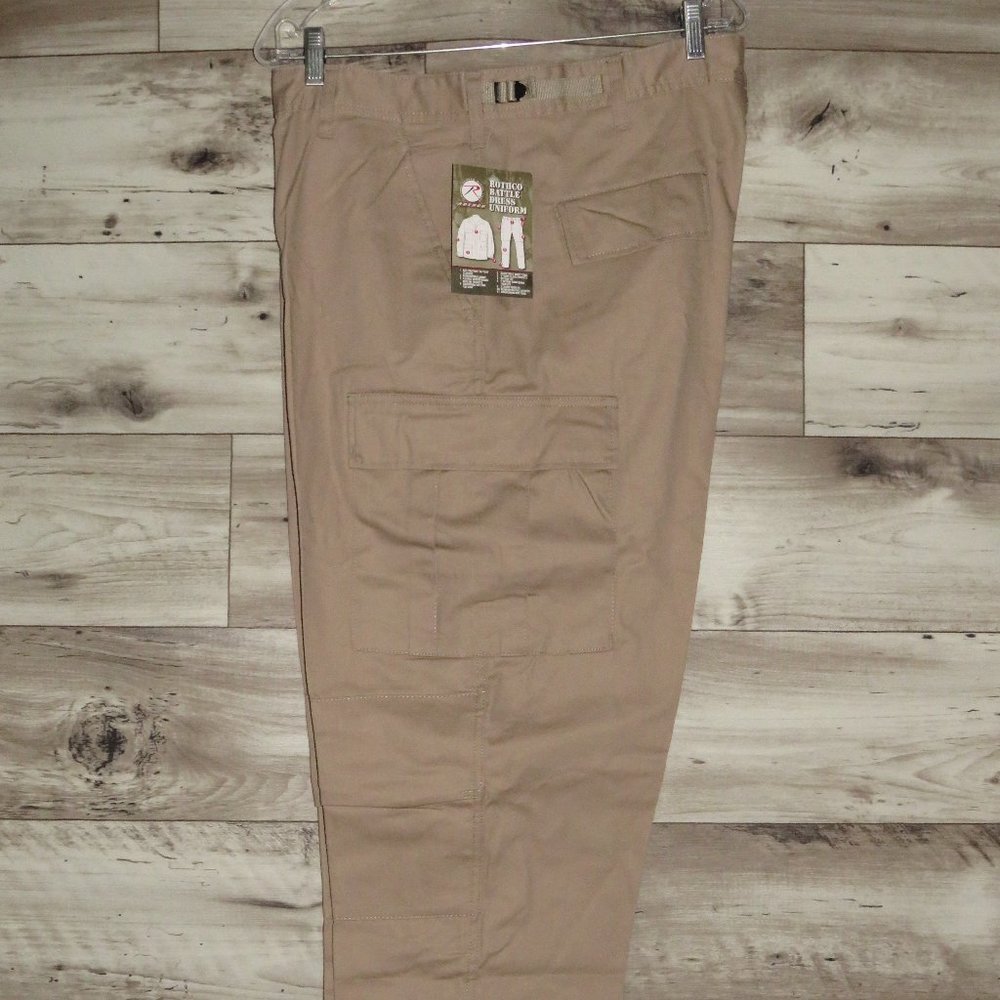Rothco* Men Tactical Cargo Pants Fatigue BDU Uniform Military~ Size Large /Khaki